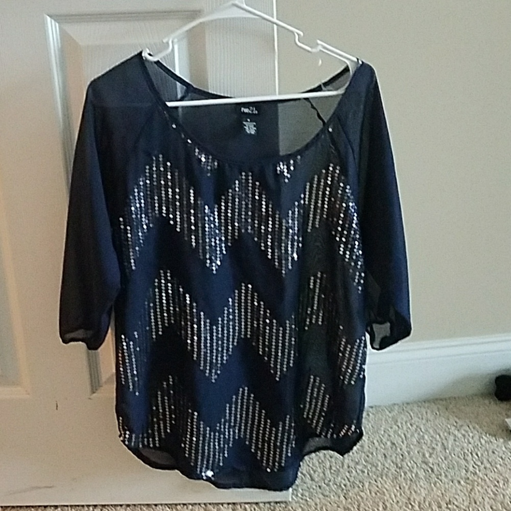 Rue 21 sheer sequin shirt